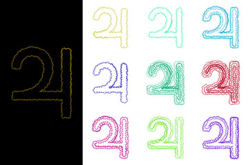 Jupiter planet symbol for astrology and horoscope design, colorful bubbly outline icons © SimpleDesignStudio