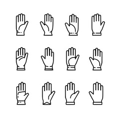 Fototapeta premium Glove Icons Set