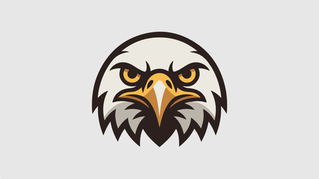 Angry eagle head mascot logo in sharp modern vector line art style