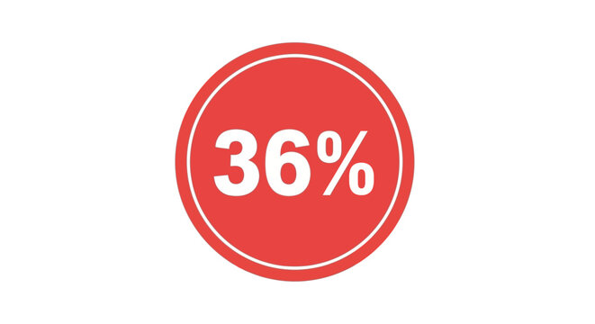 Red circular progress indicator showing thirty-six percent completion.