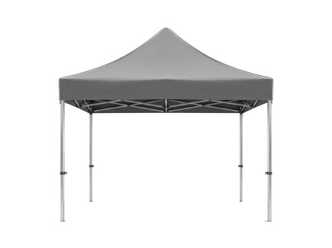Gray pop-up canopy marquee tent with aluminum frame for commercial outdoor events isolated transparent background image
