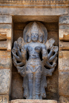 Statue of Ardhanarishvara is a Hindu deity representing the synthesis of masculine (Shiva) and feminine (Parvati) 