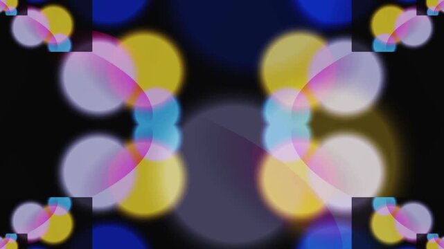 The main elements consist of a combination of soft, transparent halos and sharp curved shapes in maroon and dark purple.