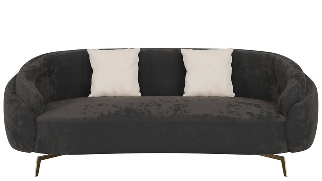 fabric sofa on transparent background