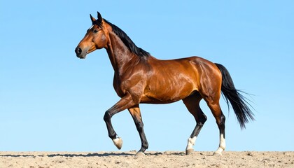 Obraz premium horse strong animal mid-step walking pose