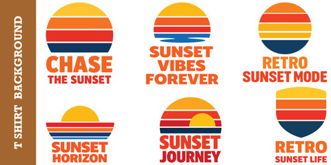 Sunset magic hour t shirt graphic design retro style vintage style. © jubayer71