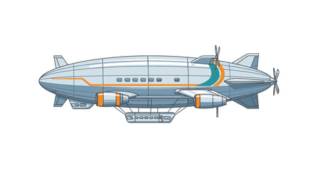Futuristic Airship Blimp Transportation © Azrha