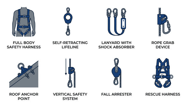 Set of personal protective equipment for working at heights and rescue operations