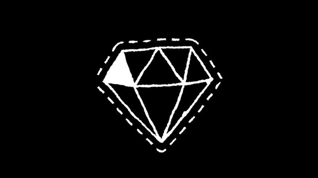 Diamond Illustration: An artistic illustration of a radiant diamond, delicately drawn against a stark, black backdrop, capturing the essence of value and luxury.
