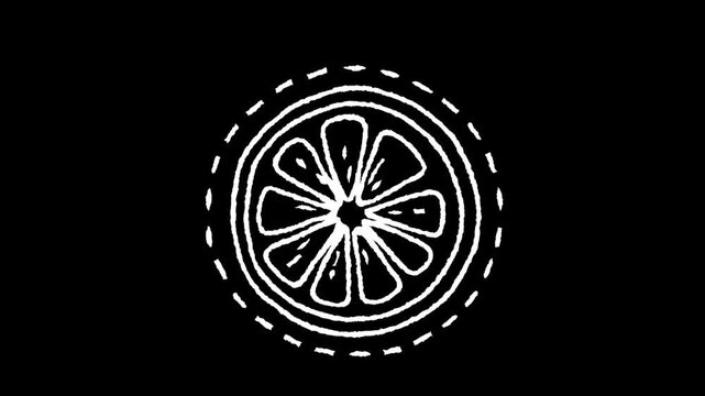 Citrus Delight: A minimalist, artistic illustration of a vibrant citrus fruit slice, perfectly capturing the essence of freshness and natural goodness.