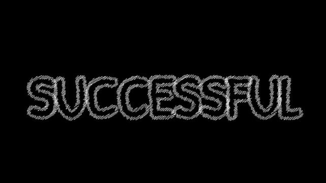 Illuminated Successful Word: An illuminated word SUCCESSFUL shines brightly against a black canvas, signifying accomplishment and triumph.