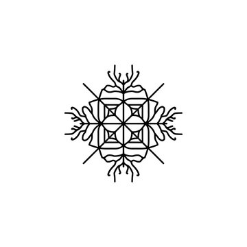 Abstract Snowflake Geometric Pattern Vector