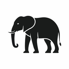 Obraz premium Black Silhouette of an Elephant