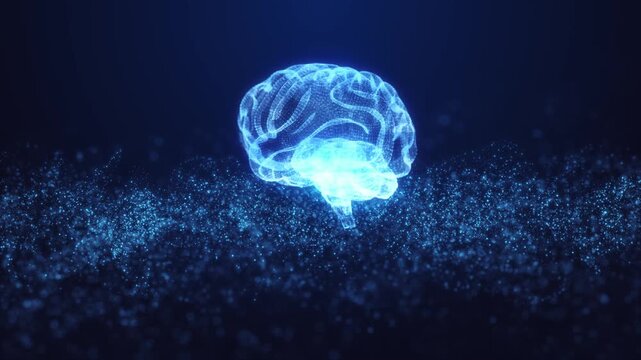 4K Future Ai Technology Innovation Background futuristic HUD abstract background artificial intelligence. Science, technology digital interface. digital background. working cybernetic brain automation
