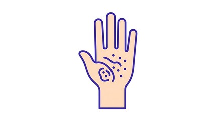 Obraz premium Medical illustration of a hand with skin condition and visible symptoms