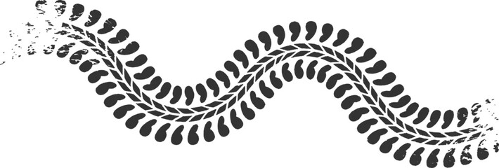 Abstract grunge wavy tire track background vector illustration with distressed texture for off-road automotive design concepts.  © Song Long