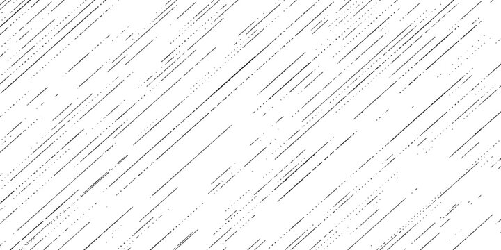 Abstract diagonal speed lines and halftone noise texture for comic book manga background or rain effect vector illustration. 