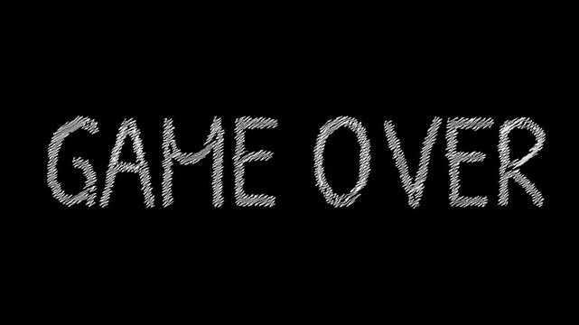 Game Over Chalkboard Text: A simple yet powerful image of the words Game Over written in chalk on a blackboard, symbolizing the end of a game or situation.