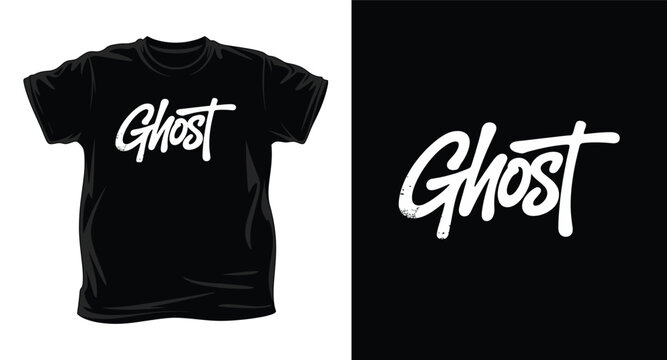 Black t-shirt with ghost text