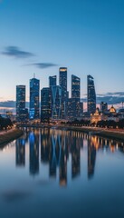 Obraz premium singapore city skyline at night