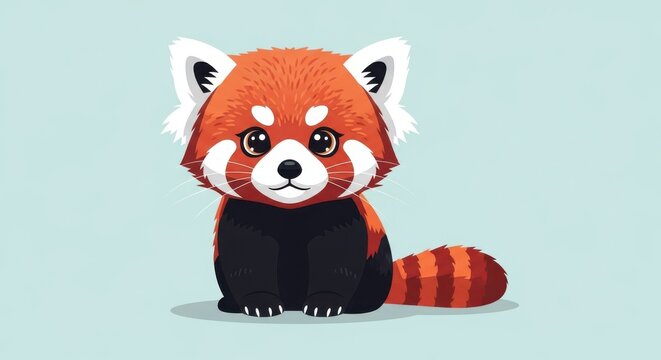 Adorable red panda portrait a charming illustration of the lesser panda for wildlife enthusiasts