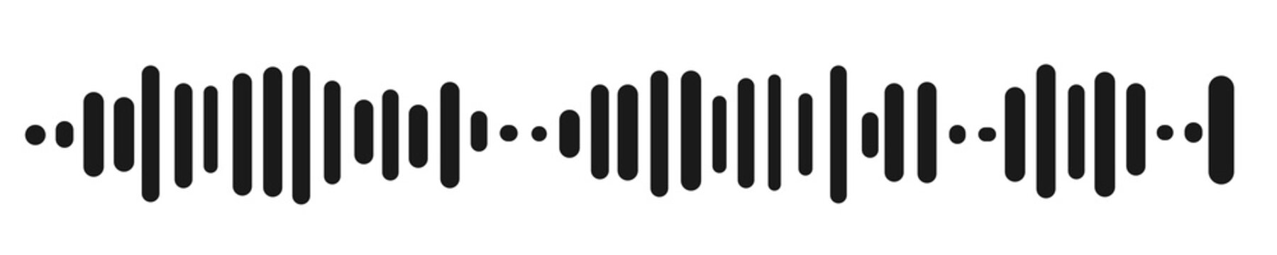 Black digital audio waveform equalizer bars sound spectrum png transparent background

