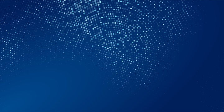 Blue glowing hexagon texture. Abstract neon hexagonal grid wallpaper. Navy honeycomb pattern backdrop. Vector modern technology, business, science, healthcare, medicine, presentation design background