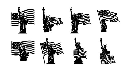 Statue of Liberty Silhouette Set © Rupali