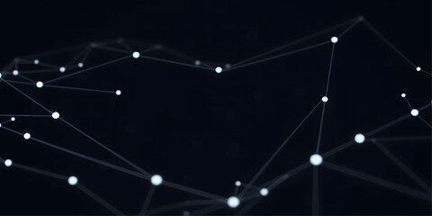 An abstract blue space background with stars and a digital light pattern featuring vector lines and circles to illustrate a global communication network for science and business technology design © HMRabiul