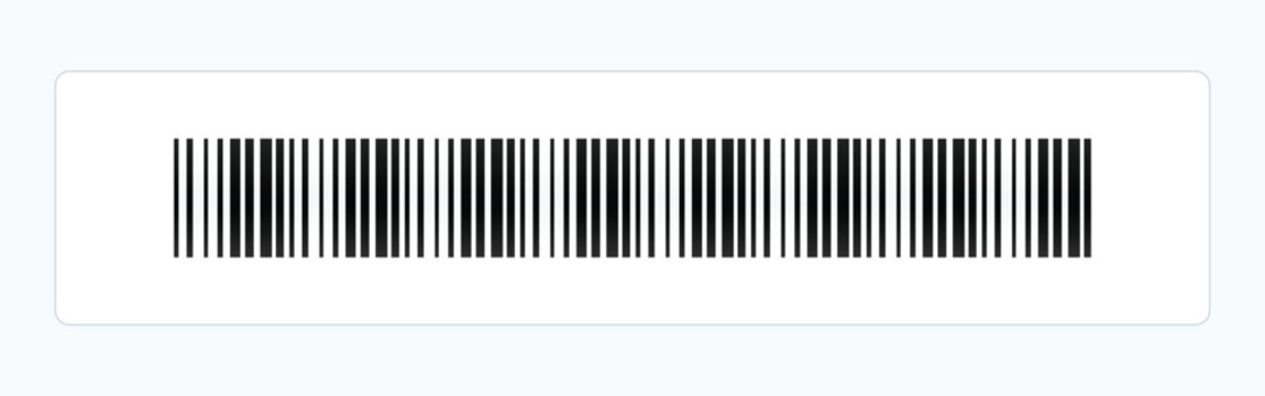 Vector realistic barcode icon isolated on white background. Barcode template for product identification, retail, and industrial tracking. Linear scannable 1D code for commercial logistics.