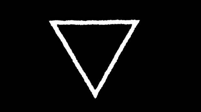 Symbolic Inverse Triangle: A stark, inverted triangle, rendered in a simple, minimalist style against a deep black backdrop, evokes a sense of balance and mystery.
