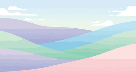 A serene cartoon landscape © Kiu