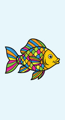 Fototapeta premium A colorful cartoon fish