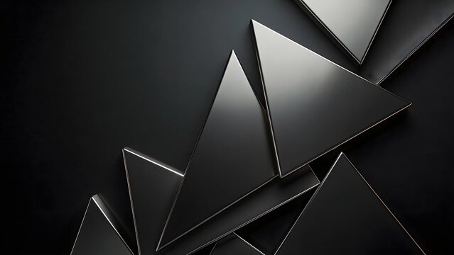Abstract metallic triangular shapes