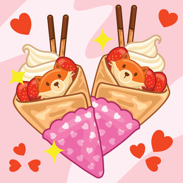 sweet_crepes_strawberry_cream_pocky_fox_biscuit.eps