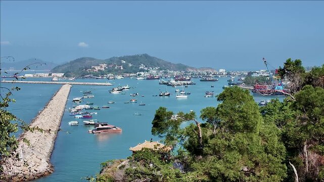 長州島の高台から眺める長州の町並み