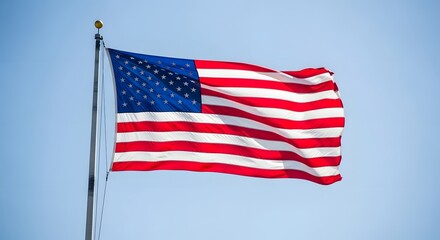 Obraz premium American flag waving a symbol of remembrance on memorial day