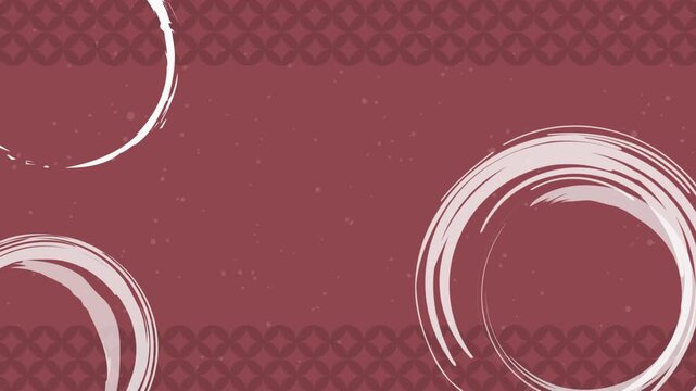 和柄（七宝）と筆書きの背景アニメーション　15秒ループ　色背景