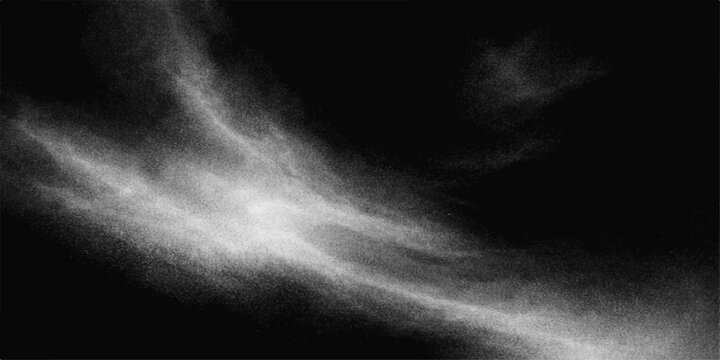 A ghostly x-ray of a human skull dissolves into dark smoke and ethereal mist against a black texture background with motion light