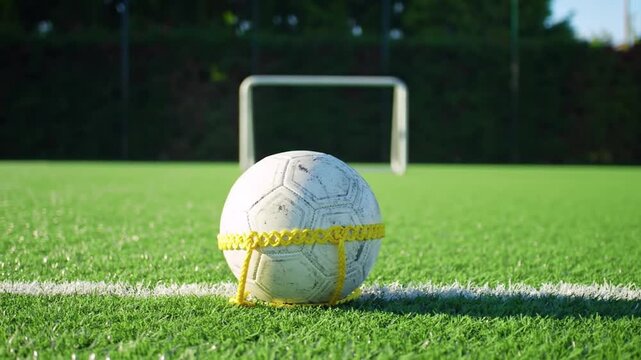 A vibrant cricket ball and a classic baseball rest on the lush green turf of a sports stadium field, representing the essential equipment for a competitive match or team game on the grass