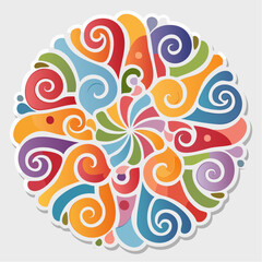 Fototapeta premium Colorful Abstract Swirls Mandala Design