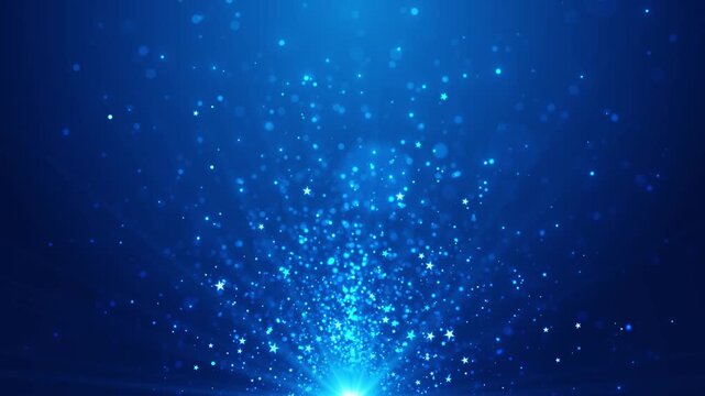 Blue technology line particles, high tech particles shuttling through space, high-speed futuristic abstract background, digital data streams creating glowing pathways in deep blue space.
