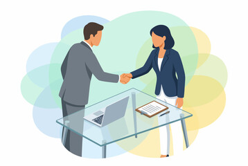Obraz premium Business Handshake Agreement and Successful Partnership Concept
