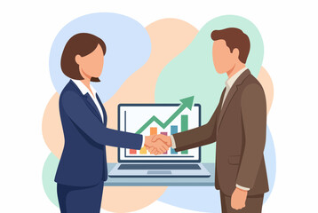 Fototapeta premium Business Handshake for Successful Partnership and Financial Growth