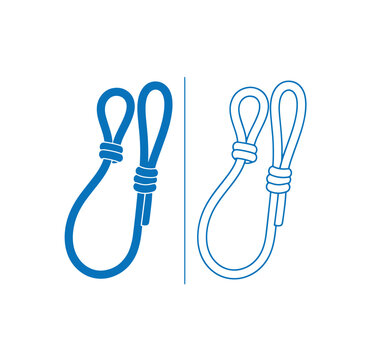 Two noose rope icons in blue color isolated on white background
