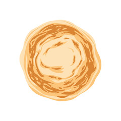 Obraz premium Digital illustration of a swirly orange and yellow circular pattern on a white background
