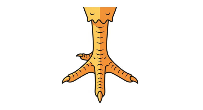 Chicken Foot Illustration Isolated on White Background.