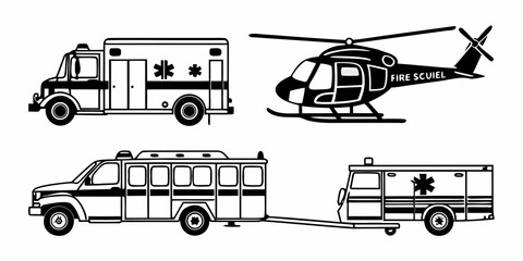 ambulance truck and helicopter for emergency medical transport Vector ©  MST RABEYA  BEGUM