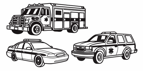 emergency vehicles including police car ambulance and fire truck Vector ©  MST RABEYA  BEGUM