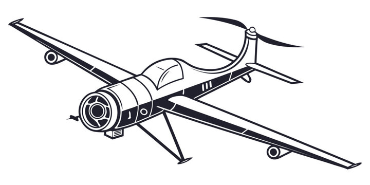 a small airplane with a propeller on the front Vector